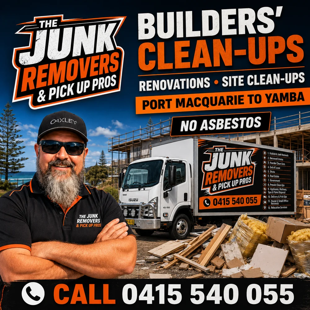 Builders clean-ups graphic from The Junk Removers for renovation and site clean-ups